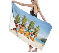 Asciugamano da spiaggia in microfibra oversize, telo da bagno da donna con pini da spiaggia estivi tropicali, telo da mare grande per adulti, telo da mare per yoga da bagno da viaggio 32 x 52 pollic