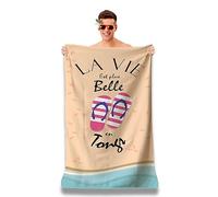 Asciugamano da spiaggia in microfibra personalizzato con messaggio umoristico. Telo mare 160 x 80 cm ultra assorbente, asciugatura rapida, leggera e compatta. Idea Regalo Donna Uomo Adolescente