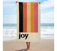 Asciugamano da spiaggia in microfibra senza sabbia a righe verticali colorate Word Joy metà secolo asciugamani da doccia grandi multiuso assorbente per bagno piscina 130 x 80 cm
