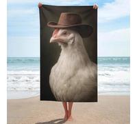 Asciugamano da spiaggia in microfibra senza sabbia con cappello da cowboy marrone antico, asciugamano da doccia grande, multiuso, assorbente, per bagno e piscina, 130 x 80 cm