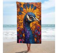 Asciugamano da spiaggia in microfibra senza sabbia, con motivo mandala, asciugamano da doccia grande, multiuso, assorbente, per bagno e piscina, 130 x 80 cm