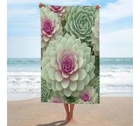Asciugamano da spiaggia in microfibra senza sabbia con motivo mandala con cactus e piante grasse, asciugamano da doccia multiuso assorbente per bagno e piscina, 130 x 80 cm