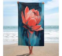 Asciugamano da spiaggia in microfibra senza sabbia con pittura floreale contemporanea asciugamani da doccia multiuso assorbente per bagno piscina 130 x 80 cm