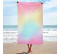 Asciugamano da spiaggia in microfibra senza sabbia con sfumature di colore rosa, giallo, blu, asciugamano da doccia grande, multiuso, assorbente, per bagno e piscina, 130 x 80 cm