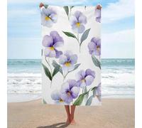 Asciugamano da spiaggia in microfibra senza sabbia viola del pensiero chiaro lavanda asciugamano doccia multiuso assorbente per bagno piscina 130 x 80 cm