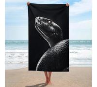 Asciugamano da spiaggia minimalista con serpente che guarda in lontananza, in microfibra, senza sabbia, grande, multiuso, assorbente, per bagno e piscina, 130 x 80 cm