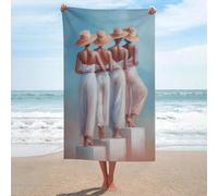 Asciugamano da spiaggia minimalista da donna nero linea orizzontale in microfibra senza sabbia grandi asciugamani da doccia multiuso assorbente per bagno piscina 130 x 80 cm