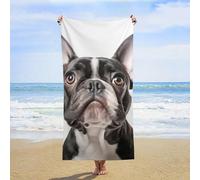 Asciugamano da spiaggia oversize 31'' X 51'', anti-sabbia, assorbente, ad asciugatura rapida, con motivo Bulldog francese, per piscina, leggero, per adulti, regalo, viaggio, vacanza, essenziale