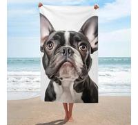 Asciugamano da spiaggia oversize 31'' X 51'', anti-sabbia, assorbente, ad asciugatura rapida, con motivo Bulldog francese, per piscina, leggero, per adulti, regalo, viaggio, vacanza, essenziale