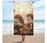 Asciugamano da spiaggia oversize 31'' X 51'' Asciugamani da bagno assorbenti ad asciugatura rapida senza sabbia in microfibra, sottili e leggeri, teli da piscina Nature Lovely Hedgehog Lovers, telo