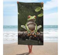 Asciugamano da spiaggia oversize 31'' X 51'', teli da bagno assorbenti ad asciugatura rapida senza sabbia, teli da piscina in microfibra sottili e leggeri, telo da spiaggia Peace Tree Frog per viagg