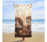 Asciugamano da spiaggia oversize 31'' X 63'' Asciugamani da bagno assorbenti ad asciugatura rapida senza sabbia in microfibra, sottili e leggeri, teli da piscina Nature Lovely Hedgehog Lovers, telo