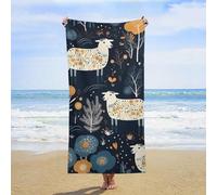 Asciugamano da spiaggia oversize 31'' X 63'', teli da bagno assorbenti ad asciugatura rapida senza sabbia, teli da piscina in microfibra sottili e leggeri, telo da spiaggia con pecorelle dei cartoni