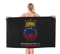 Asciugamano da spiaggia oversize con leone e bandiera del Venezuela, teli da bagno, assorbenti e ad asciugatura rapida, senza sabbia, per nuoto, piscina, viaggi, yoga, 32"X52" accessori da spiaggia