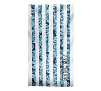 Asciugamano Da Spiaggia Personalizzato Blu Camo A Strisce 150 X 75 Cm
