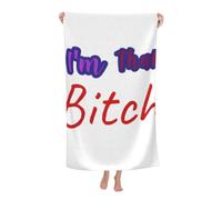 Asciugamano da spiaggia sarcastico "Sono quella stronza" divertente, teli da spiaggia in microfibra, coperta oversize tropicale, grande extra large XL, teli da piscina, asciugatura rapida, antisabbia