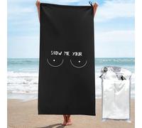 Asciugamano da Spiaggia Show Me Your Boobs Portatile Asciugamano di Sauna Lusso Coperta da Spiaggia Donna per Yoga Donna Spa 80X130Cm