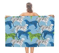 Asciugamano da spiaggia tigre blu bianco verde Asciugamani da piscina sottili in microfibra Coperta da spiaggia super assorbente ad asciugatura rapida Asciugamani leggeri a prova di sabbia per viaggi