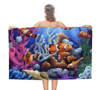 Asciugamano da spiaggia Undersea World Asciugamani da piscina sottili in microfibra Super assorbente Coperta da spiaggia ad asciugatura rapida Asciugamani leggeri a prova di sabbia per viaggi Nuoto Ba
