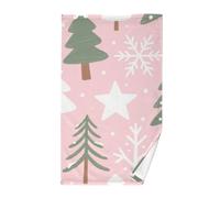 Asciugamano da Spiaggia Xmas Trees Stars Snowflakes Cute Print Asciugamano Microfibra Asciugamani Bagno Assorbenti Telo da Palestra per Casa Piscina Sauna 80X130Cm