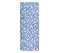 Asciugamano da yoga con stampa animale, rospo, blu cielo, per allenamenti a pavimento, antiscivolo, antiscivolo, con borsa per il trasporto di tapete para ejercicio 180,3 x 66 cm