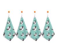 Asciugamano decorativo da fattoria per il bagno, motivo: panda kawaii, pois, verde acqua, menta (1), asciugamani da palestra in microfibra assorbente ad asciugatura rapida, asciugamani per il viso