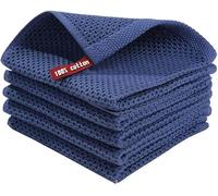 Asciugamano di Cotone Strofinaccio Assorbente Cucina Piatto Stracci Asciugamano Traspirante A Nido d'Ape, Blue Towel, 5pcs