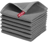Asciugamano di Cotone Strofinaccio Assorbente Cucina Piatto Stracci Asciugamano Traspirante A Nido d'Ape, Gray Towel, 2pcs