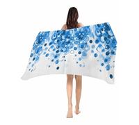 Asciugamano Doccia Blue Ink Points Abstract Art Bubble Grandi Asciugamano da Viaggio Morbido Telo Mare per Doccia Vacanza Palestra 80X130Cm