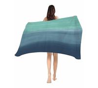 Asciugamano Doccia Teal Green Gradient Pure Color Antisabbia Asciugamano Microfibra Portatile Telo Mare Microfibra per Palestra Viaggio Picnic 80X130Cm
