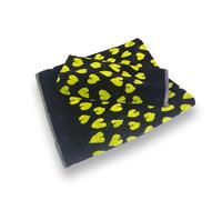 Asciugamano e ospite set 1+1 in spugna Carrara AMOUR cuori fondo nero