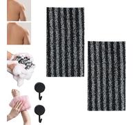 Asciugamano Esfoliante per la Doccia, Esfoliazione Senza Sostanze Chimiche, Asciugamano Esfoliante per la Schiena per Donne e Uomini, Schiuma Estrema, Tutti i Tipi di Pelle (Black-1)