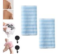 Asciugamano Esfoliante per la Doccia, Esfoliazione Senza Sostanze Chimiche, Asciugamano Esfoliante per la Schiena per Donne e Uomini, Schiuma Estrema, Tutti i Tipi di Pelle (Blue)
