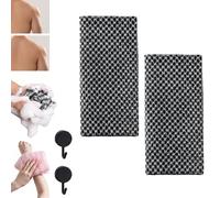Asciugamano Esfoliante per la Doccia, Esfoliazione Senza Sostanze Chimiche, Asciugamano Esfoliante per la Schiena per Donne e Uomini, Schiuma Estrema, Tutti i Tipi di Pelle (Black-2)