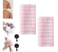 Asciugamano Esfoliante per la Doccia, Esfoliazione Senza Sostanze Chimiche, Asciugamano Esfoliante per la Schiena per Donne e Uomini, Schiuma Estrema, Tutti i Tipi di Pelle (Pink)