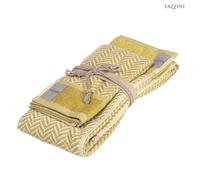 Asciugamano Fazzini Con Ospite In Morbida Spugna Da 500Grammi Chevron Senape