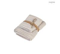 Fazzini Square Coppia ospite e Asciugamano - Colore: SQUCOPP - Jacquard Corda/TRAVERTINO