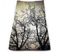 Asciugamano Horror per Bagno Casa Cucina Strofinacci, Asciugamano per Cucinare e Cuocere, Ramo di un Albero Sopra Immagine del Cielo Notturno Sporco, Asciugamano per Cucinare e Cuocere, Nero, 15in x27