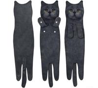 Asciugamano in morbida microfibra con vivace motivo gatto, progettato per completare l'estetica moderna della cucina o del bagno (gatto blu)