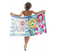 Asciugamano Mare Ciabatte Estive Sunshine Pool Ring Portatile Spiaggia Telo Mare Morbido Piscina Telo Palestra 80X130Cm