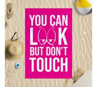 Asciugamano Mare In Microfibra Rosa Divertente Regalo Look But Don't Touch