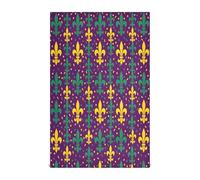 Asciugamano Mare Mardi Gras Fleur De Lys Flower Leggero Asciugamano Microfibra Morbido Coperta da Spiaggia Donna per Donna Yoga Palestra 27.5X16In