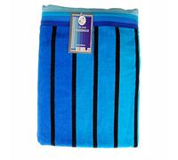 Asciugamano Maxi Telo Mare Extra Spugna Cimata Egiziana Lavorazione Jaquard 90x170cm Vari Colori (Righe Federico Azzurro)
