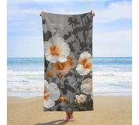 Asciugamano Microfibra Blooming Hibiscus Flowers Leggero Asciugamano Palestra Antisabbia Telo Mare per Piscina Spa Campeggio 80X130Cm