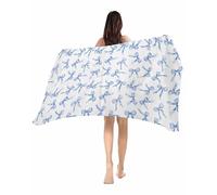 Asciugamano Microfibra Blue Bow Ties Cute Leggero Asciugamano Mare Grandi Telo Mare per Vacanza Spiaggia Spa 80X130Cm