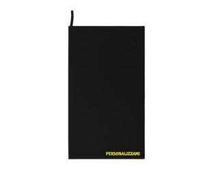Asciugamano Microfibra Personalizzato con Nome con Elastico, Asciugamano Palestra Leggero Rapida Asciugatura per Panca Palestra Telo Tennis Padel Piscina Asciugamani Bagno da Viaggio (Nero)
