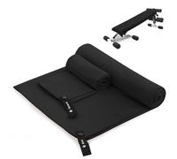 Asciugamano Microfibra Set di 2 | 180x60cm Asciugamani Bagno & 80x40cm Asciugamani Viso | Assorbente & Asciuga Rapidamente Telo Palestra, Asciugamani Microfibra per Lo Campeggio (Nero)