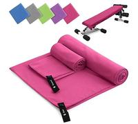 Asciugamano Microfibra Set di 2 | 180x60cm Asciugamani Bagno & 80x40cm Asciugamani Viso | Assorbente & Asciuga Rapidamente Telo Palestra, Asciugamani Microfibra per Lo Campeggio (Rosa)