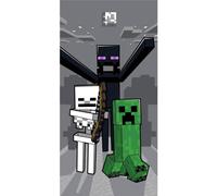 Asciugamano Minecraft Grigio Enderman Creeper Scheletro 70x140cm Cotone