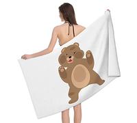 Asciugamano Palestra Cute And Funny Brown Bear Pressing Face Asciugatura Rapida Asciugamano da Bagno Morbido Coperta da Spiaggia Donna per Viaggio Sauna Nuoto 80X130Cm